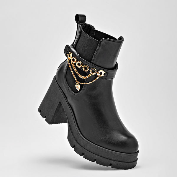      Botin Casual Lady One Mujer Dz584 Negro Tacon 8 Cm