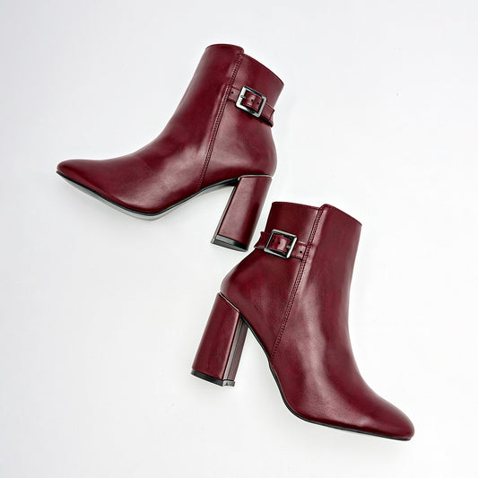      Botin Casual Lady Paulina Mujer 10508 Vino Tacon 9 Cm