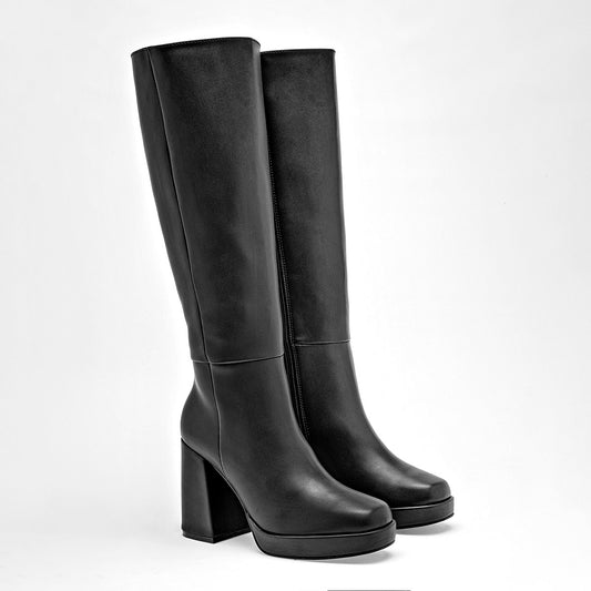 Bota Larga Lady Paulina Para Mujer 25505 Negro Tacon 8cm Tubo 56cm