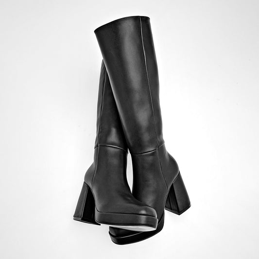      Bota Larga Lady Paulina Para Mujer 25505 Negro Tacon 8cm Tubo 56cm
