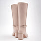 Bota Larga Para Mujer 39702 Color Beige Tacon 7cm Tubo35 Cm