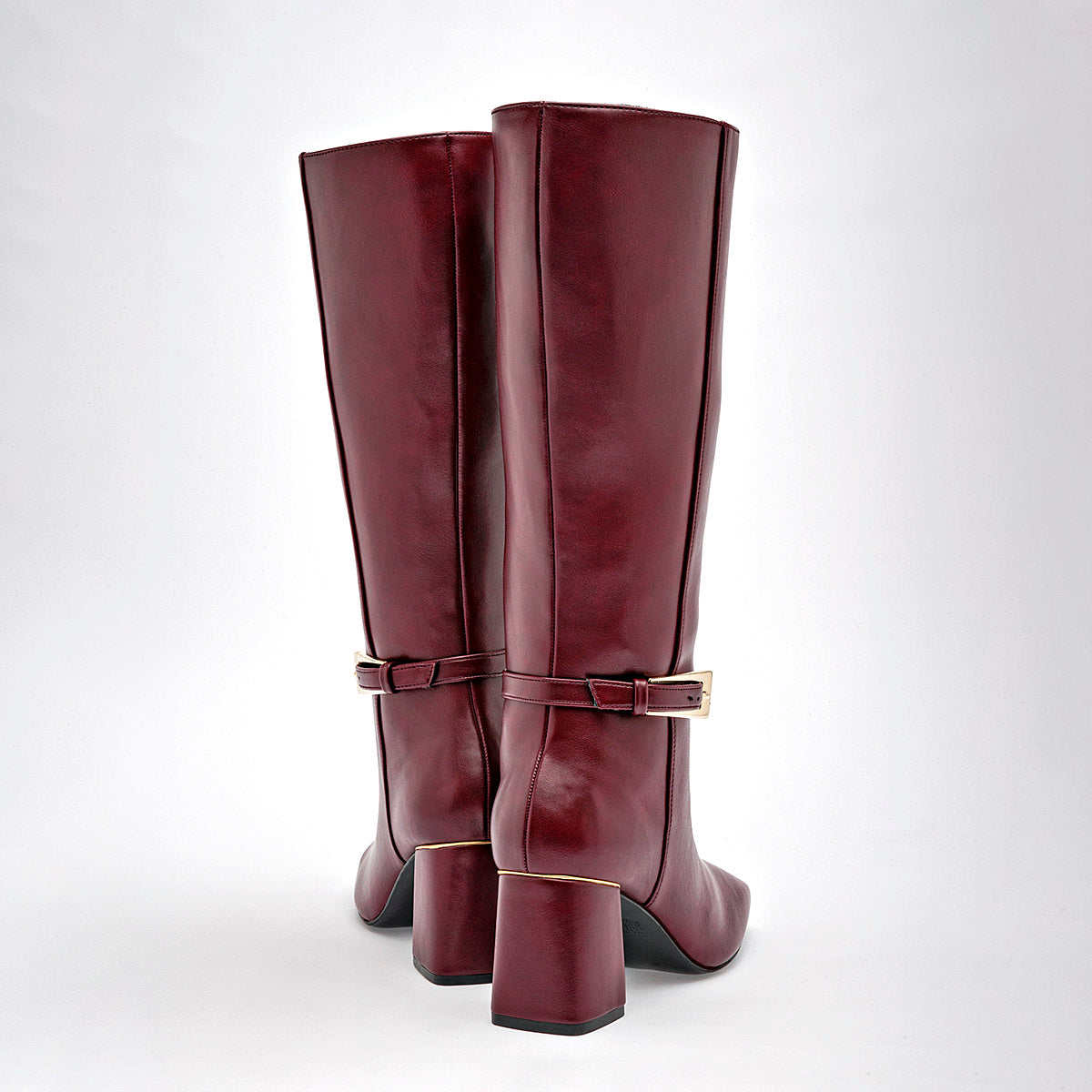Bota Larga Lady Paulina Para Mujer 39702 Vino Tacon 7cm  Tubo 35cm