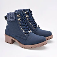 Botin Casual Mora Tierra Mujer Moira Marino Tacon 4 Cm