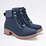 Botin Casual Mora Tierra Mujer Moira Marino Tacon 4 Cm