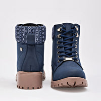 Botin Casual Mora Tierra Mujer Moira Marino Tacon 4 Cm