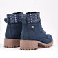 Botin Casual Mora Tierra Mujer Moira Marino Tacon 4 Cm