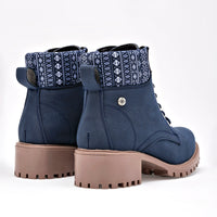 Botin Casual Mora Tierra Mujer Moira Marino Tacon 4 Cm