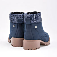 Botin Casual Mora Tierra Mujer Moira Marino Tacon 4 Cm