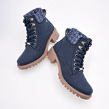      Botin Casual Mora Tierra Mujer Moira Marino Tacon 4 Cm