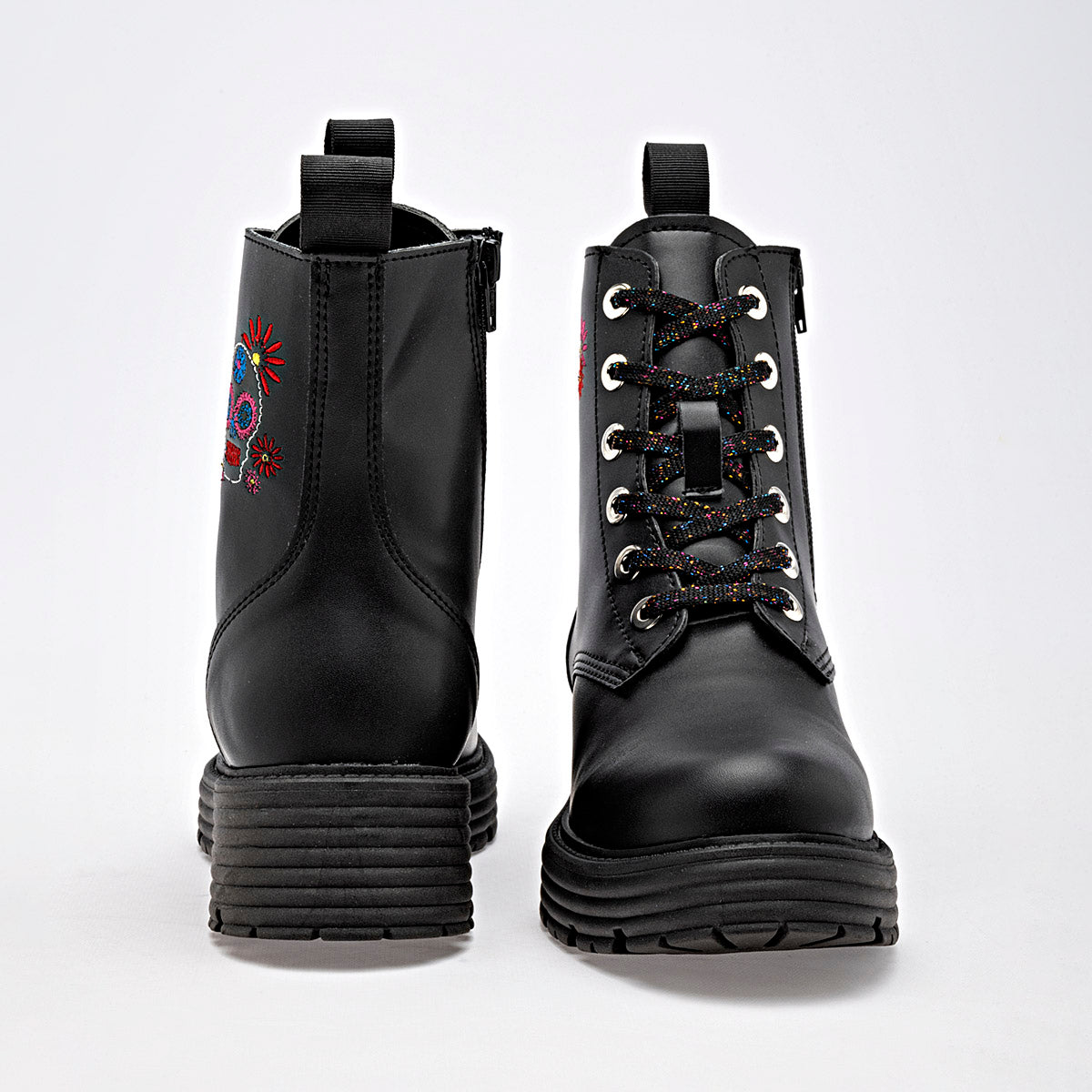 Botin Casual Mora Tierra Mujer Minia Negro Tacon 4 Cm