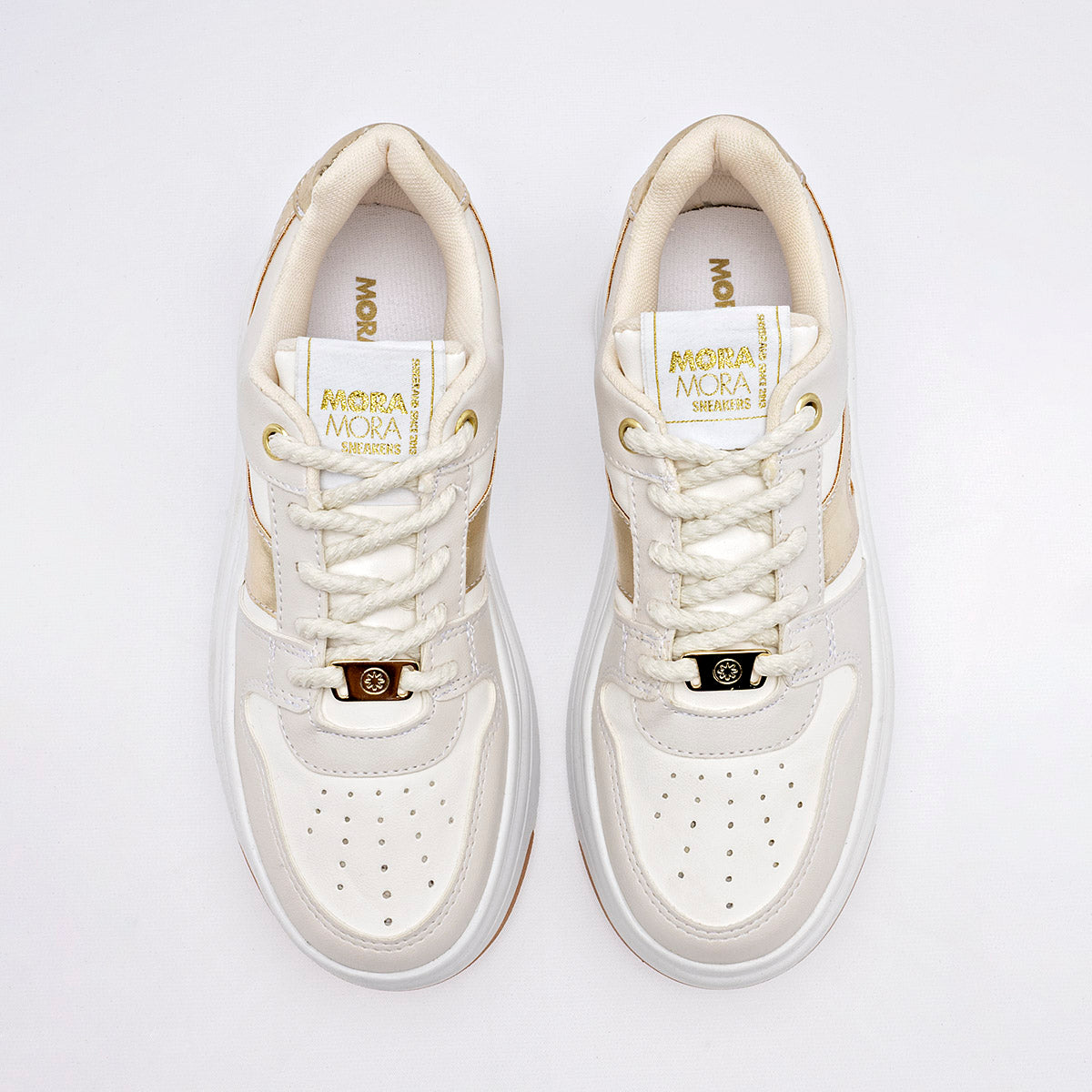 TENIS URBANO MUJER MORAMORA AILEN BLANCO ORO