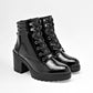 Bota Casual Moramora Mujer Buffy Negro Tacon 8 Cm
