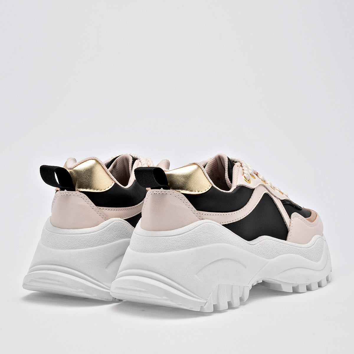 TENIS URBANO MUJER MORAMORA ELIANA NEGRO LATTE ORO