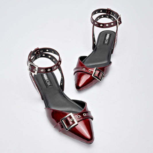 Flats Casual Charol Moramora Mujer Iliana Vino
