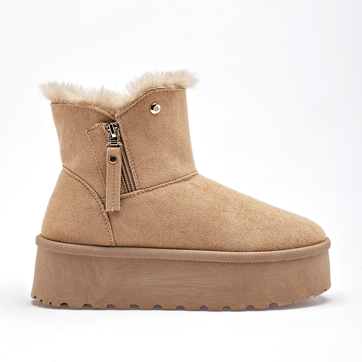 Bota Casual Moramora Mujer Ela Camel Plataforma 5 Cm