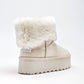 Botin Casual Moramora Mujer Liz Beige Plataforma 5 Cm