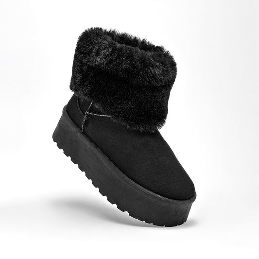      Botin Casual Moramora Mujer Liz Negro Plataforma 5 Cm