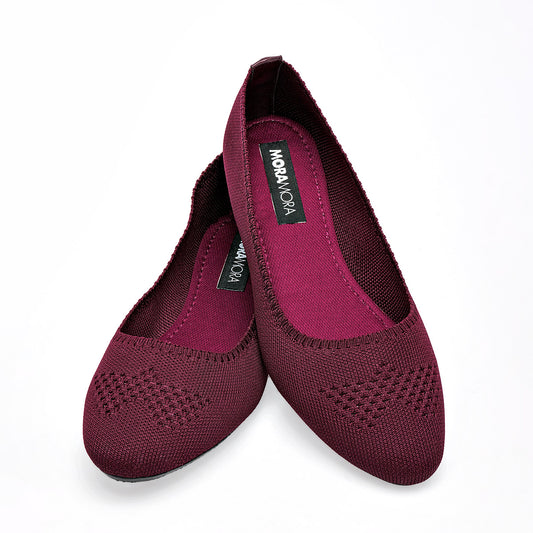 Flats Casuales Moramora Mujer Penny Vino