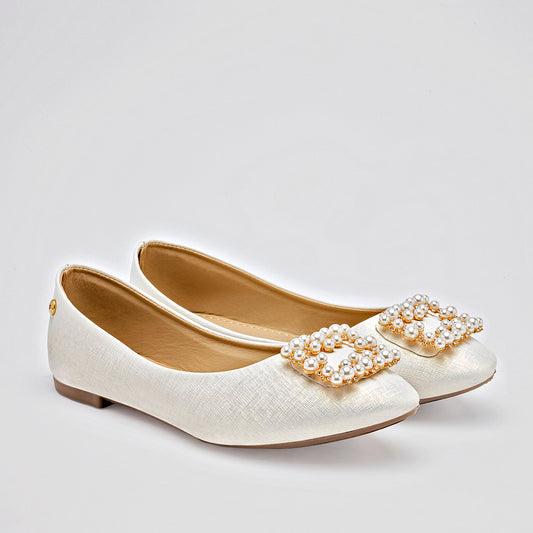 Flats Casuales Moramora Mujer Connie Beige Nacarado