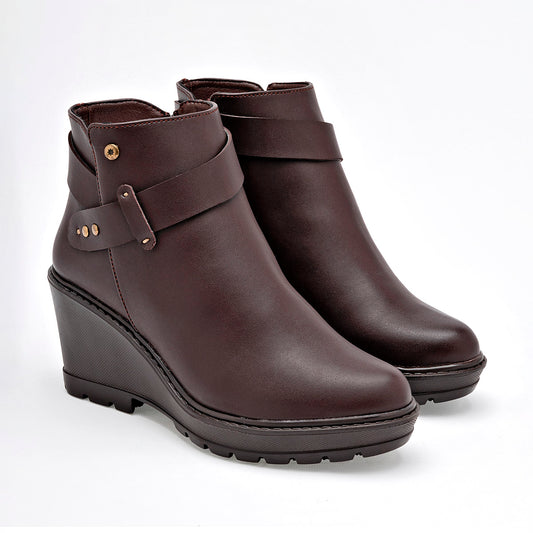 Botin Casual Mujer Moramora Masha Cafe Plataforma 8 Cm