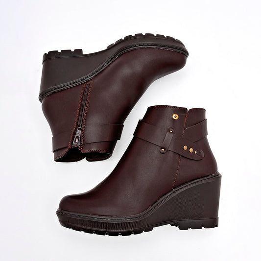     Botin Casual Mujer Moramora Masha Cafe Plataforma 8 Cm