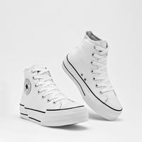      Tenis Chunki Playing Mujer 022plataf Blanco Plataforma 4 Cm