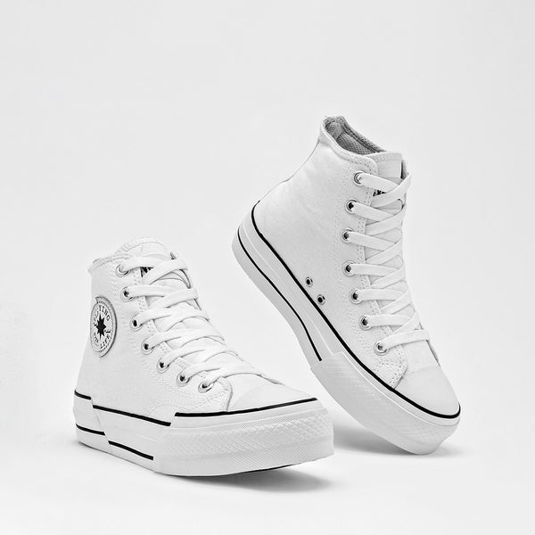      Tenis Chunki Playing Mujer 022plataf Blanco Plataforma 4 Cm