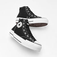     Tenis Chunki Playing Mujer 022plataf Negro Plataforma 4 Cm
