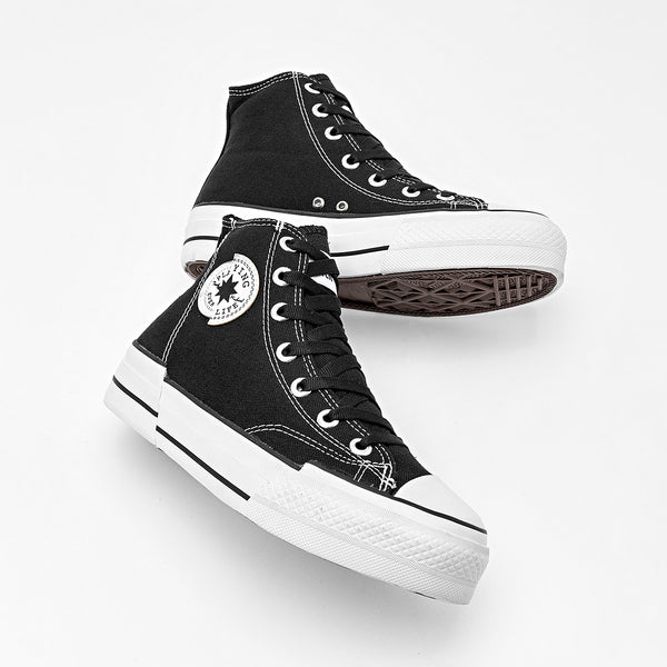      Tenis Chunki Playing Mujer 022plataf Negro Plataforma 4 Cm