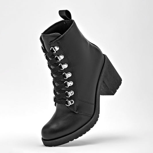      Bota Larga Queen Mujer 502511 Negro Tacon 7 Cm