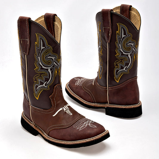      Bota Vaquera Risel Para Mujer 126 Color Cafe Tubo 25 Cm
