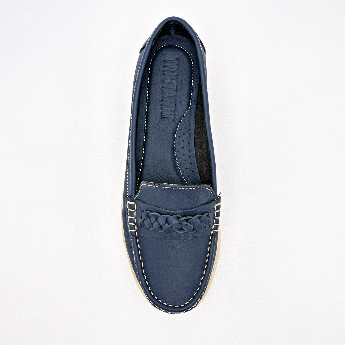 Zapato Confort Piel Tristanni Shoes Mujer 18009 Marino