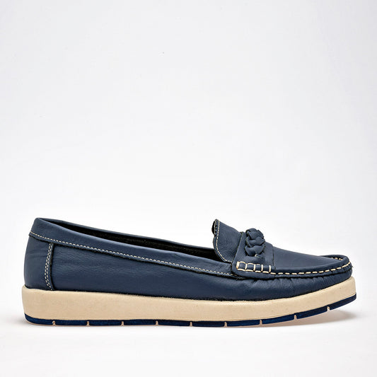 Zapato Confort Piel Tristanni Shoes Mujer 18009 Marino
