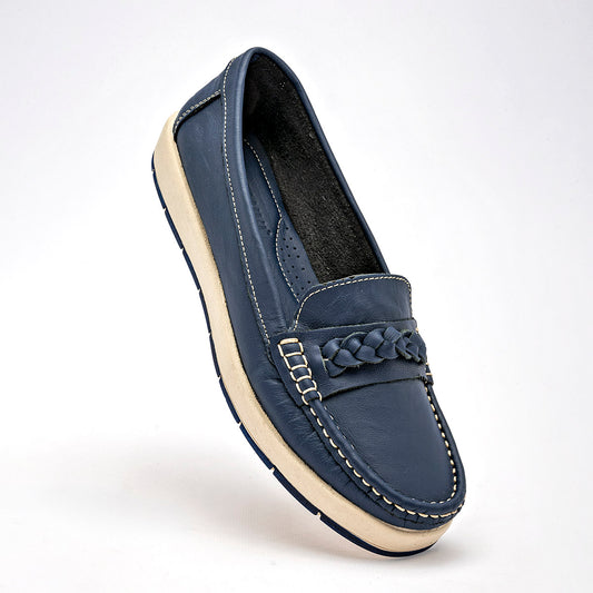 Zapato Confort Piel Tristanni Shoes Mujer 18009 Marino