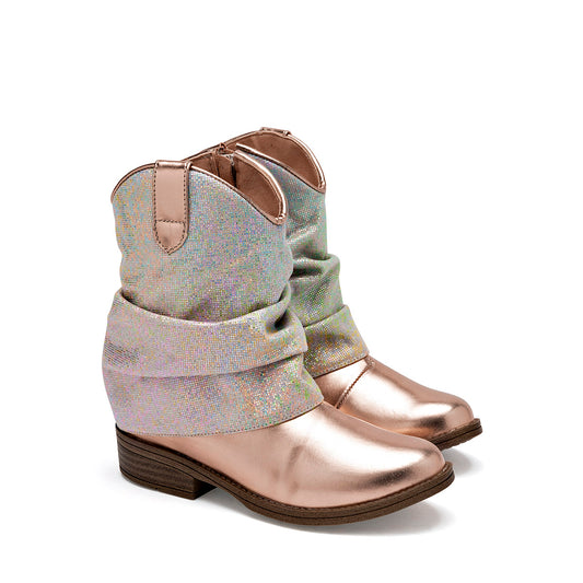 Bota Vaquera Vavito Niña Va990015s Oro Tubo 13 Cm