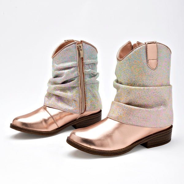      Bota Vaquera Vavito Niña Va990015s Oro Tubo 13 Cm