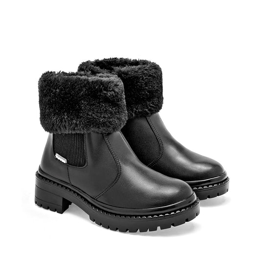 Botin Casua Niña Yuyin 25544 Negro tacon 4cm tubo 11 cm