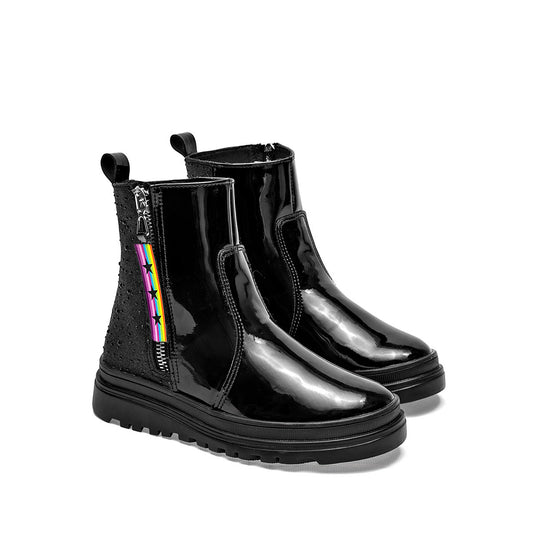 Botin Casual Yuyin Niña 25585 Negro Tubo 12 Cm