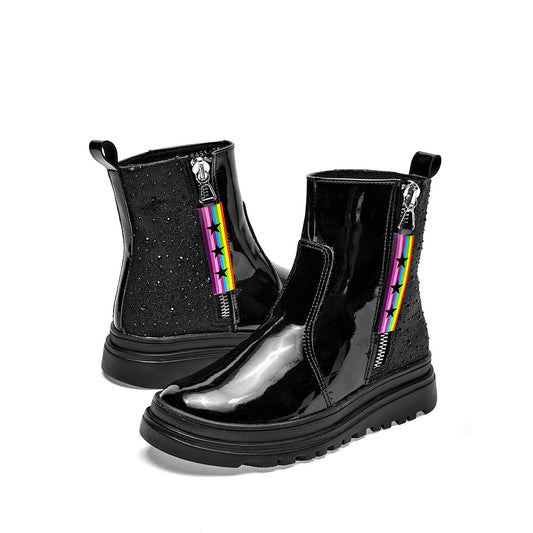      Botin Casual Yuyin Niña 25585 Negro Tubo 12 Cm