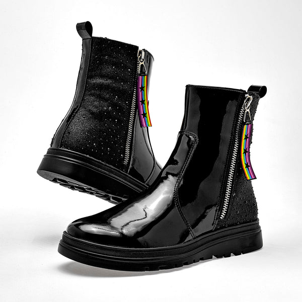      Botin Casual Yuyin Mujer 25585 Negro Tubo 12 Cm