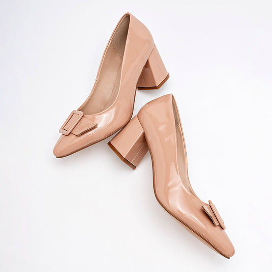Zapatilla Cerrada Lady Paulina Mujer 16213 Beige Tacon 6 Cm