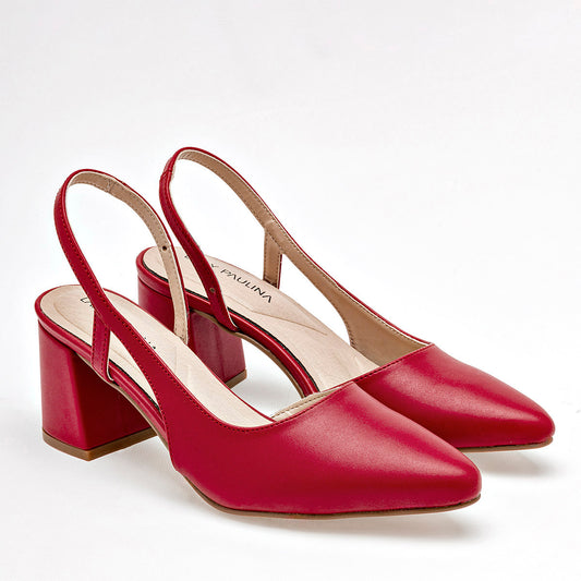 Zapatilla Casual Lady Paulina Mujer 16219 Rojo Tacon 7 Cm