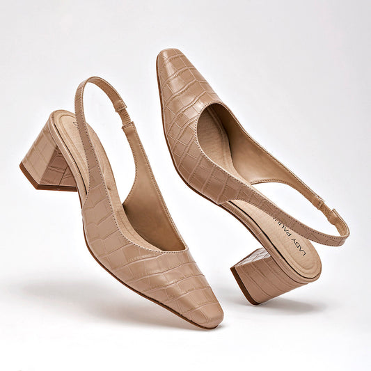 Zapatilla Casual Lady Paulina Mujer 41301 Beige Tacon 6 Cm