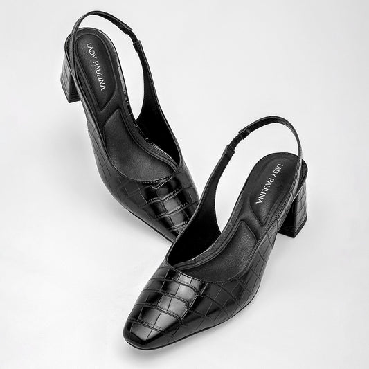 Zapatilla Casual Lady Paulina Mujer 41301 Negro Tacon 6 Cm
