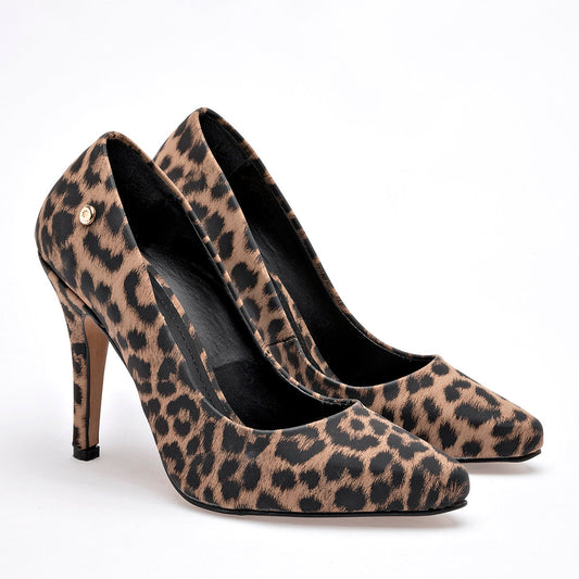 Zapatilla Animal Print Moramora Mujer Erika Beige Tacon 10 cm