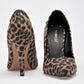 Zapatilla Animal Print Moramora Mujer Erika Beige Tacon 10 cm