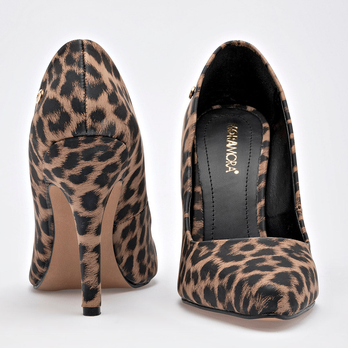 Zapatilla Animal Print Moramora Mujer Erika Beige Tacon 10 cm