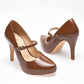 Zapatilla Casual Pietro Alessandro Mujer 1738 Cafe Tacon 11 cm