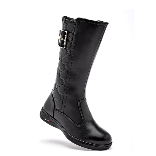      Bota Larga Niña Yuyin Para Mujer 25731 Color Negro Tubo23 Cm