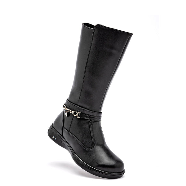      Bota Larga Para Niña 25733 Negro Tubo 23 Cm